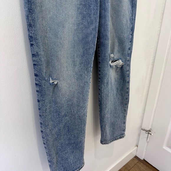 Old Navy Blue OG Straight High Rise Jeans with Distressed Look - Picture 4 of 7